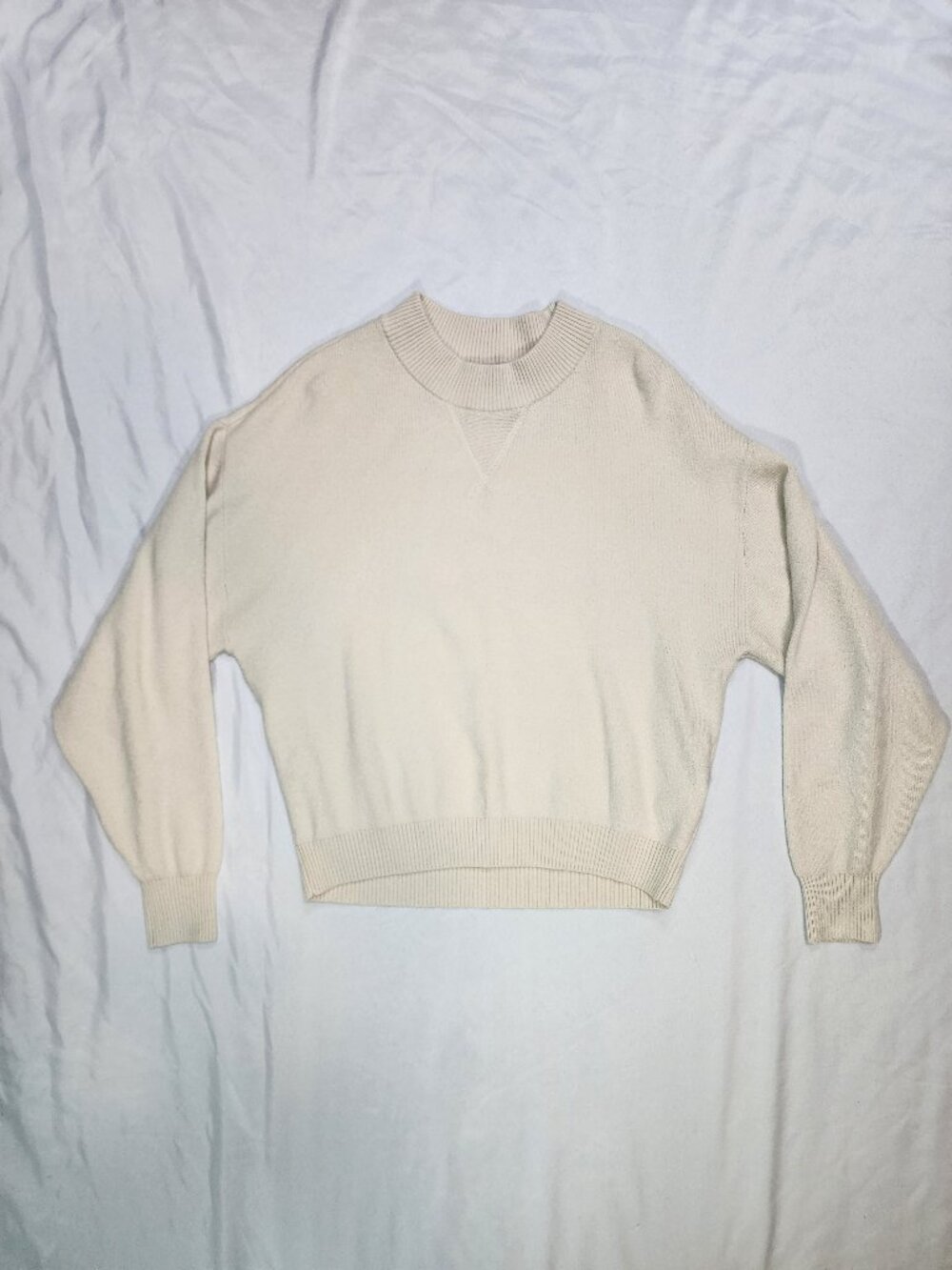 Abercrombie & Fitch Soft A&F Mock Neck Sweater Cream Size S